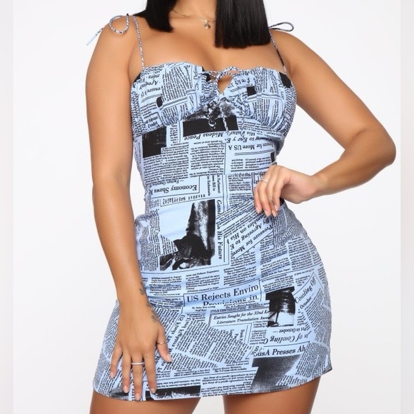 Fashion Nova In The Headlines Satin Mini Dress - Picture 4 of 4